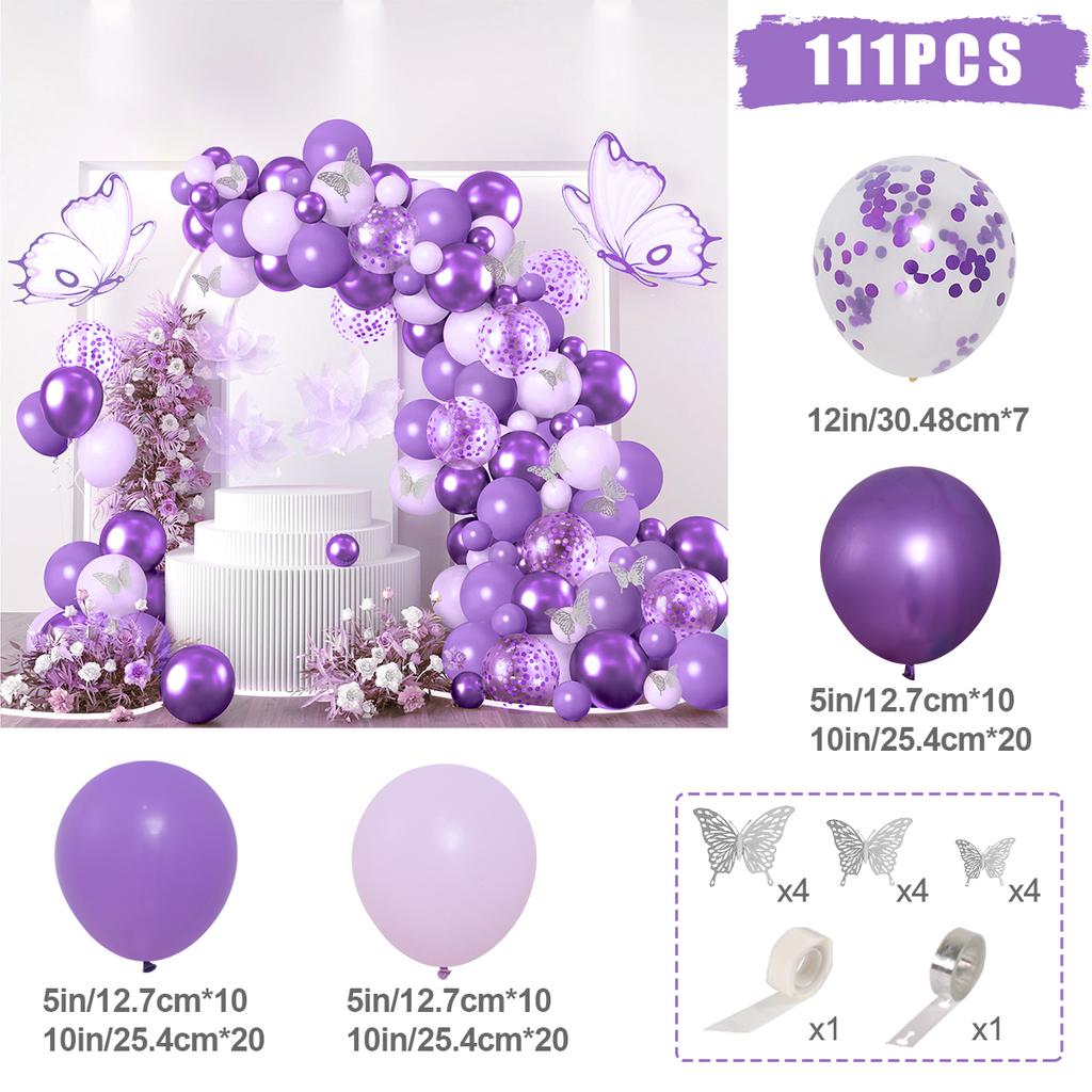 Pink Butterfly Balloons Garland Arch Kit Birthday Party Decor Kids Baby Shower Girl Gold Latex Balloons Wedding Party Supplies