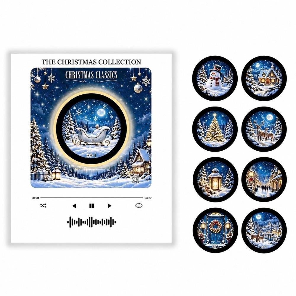 Christmas Mini Vinyl Record Music Player Christmas Music Box Holiday Home Decor