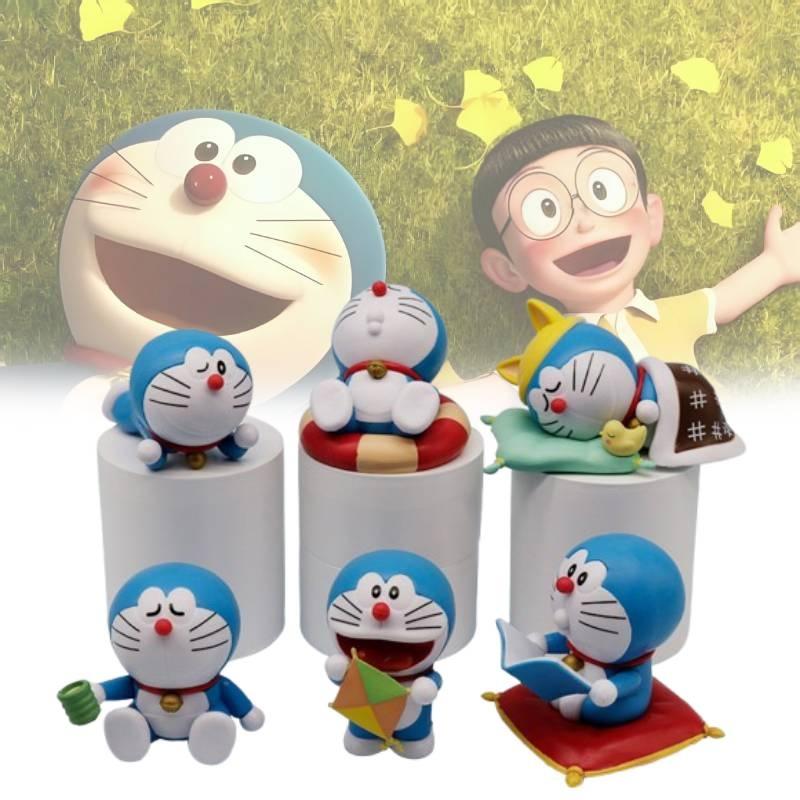 Adorable Doraemon Figurine Cute Pvc Collectible 7cm Relaxing Desktop Decoration Model