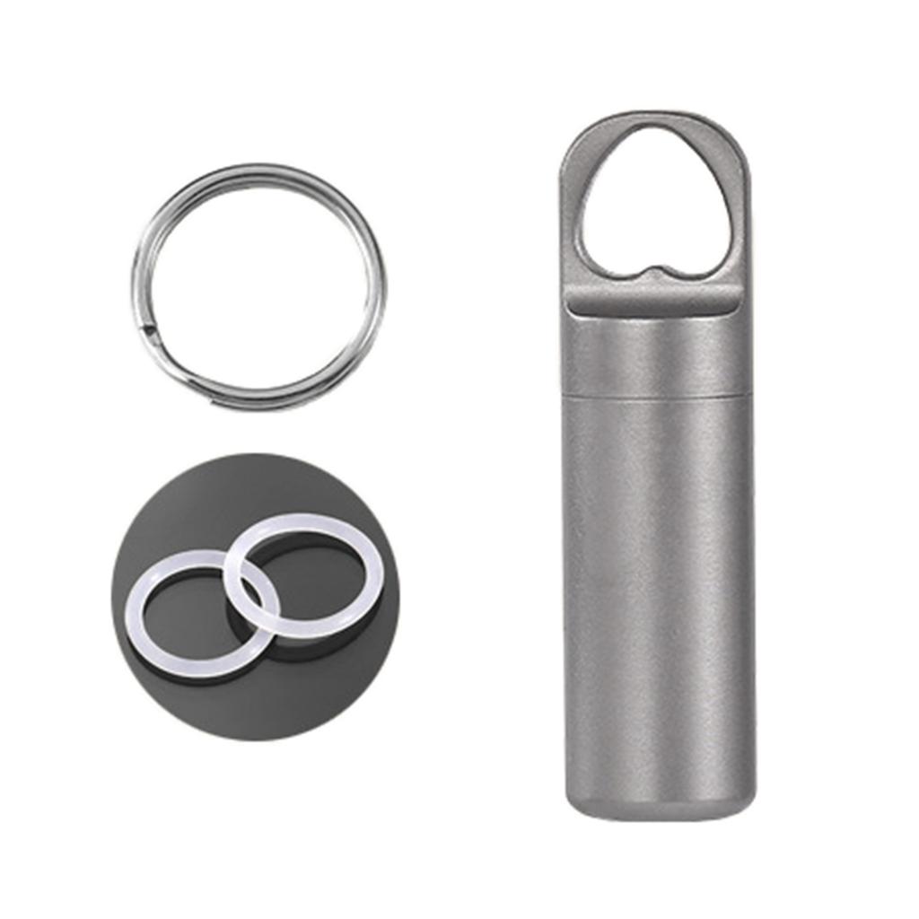 Pocket Pills Case Holder Waterproofs Titanium Pills Box Keychains Portable Seal Medicine Storage Bottles Enduring