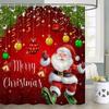 Christmas Santa Claus Shower Curtain, Merry Christmas Pink Santa Claus Waterproof Fabric Shower Curtain, Funny Xmas Santa Winter