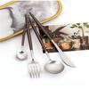 Andoo Cutlery Set Gold Stylish Tableware Stainless Steel Dinner Knife Spoon Fork Glossy Steak Table Dessert Pasta Sharp Chopsticks Chopstick Western +