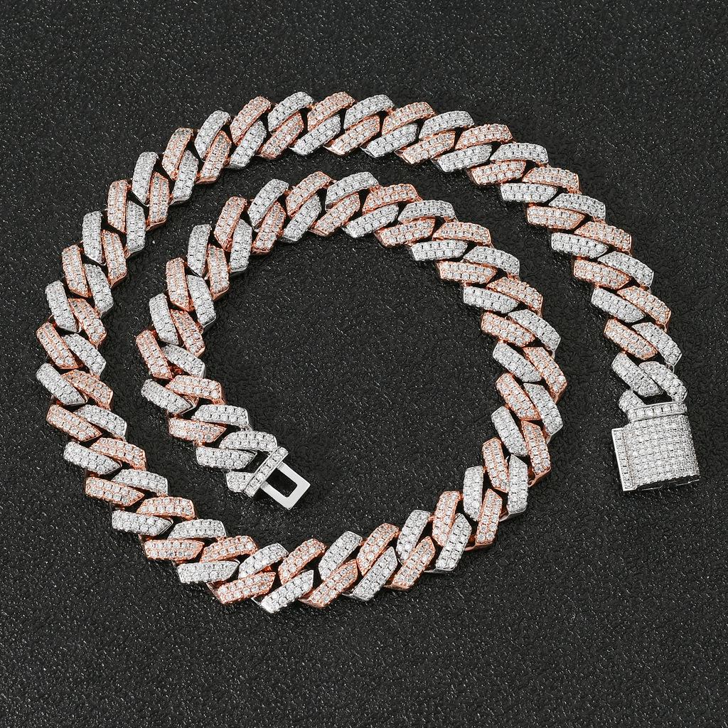 European-American Men's 14mm Zircon Cuban Chain Hip Hop Necklace