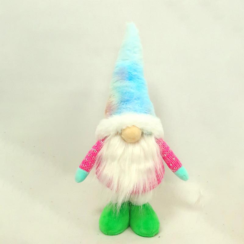 Telescopic long-legged plush doll creative Christmas ornament ornament cartoon Santa Claus shape fabric doll