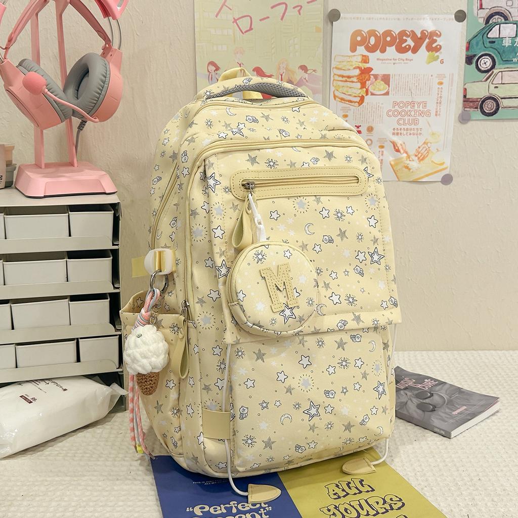 Schoolbag New College Style Junior High School Student Girl Cute Sweet Star Backpack College Student Lightweight Large Capacity Backpack