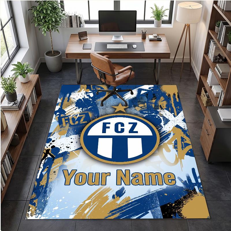 Crystal Velvet Rug FC Zürich Print Custom Name Text Floor Mat Home Decor