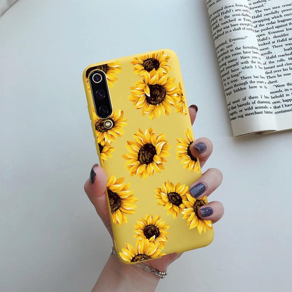 Case For Xiaomi Mi 8 9 Lite SE Fashion Silicone Love Heart Sunflower Phone Case Cute Cover Coque on Mi8 Mi9 9SE 8Lite 9Lite Case