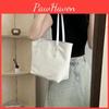 Fashionable Black Pu Leather Tote Bag For Women Summer 2024 Simple And Chic Design