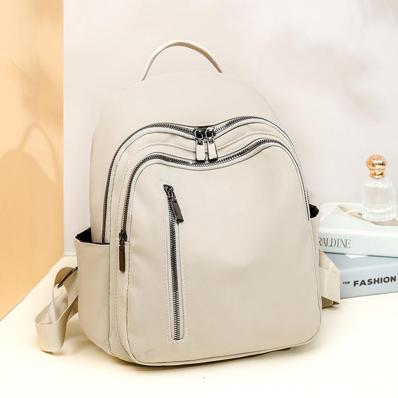 Fashion Wommen Backpack Pu Solid Color Travel Backpack Student Schoolbag
