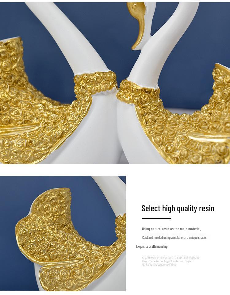 European Resin Swan Couple Ornaments: Home Decor & Wedding Gifts
