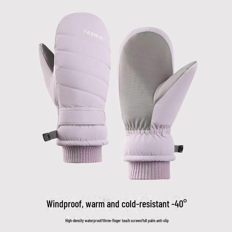 Mănuși de iarnă antiderapante, termoizolate pentru schi și ciclism, cu căptușeală de catifea