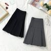 Pleated Skirt Women Spring and Summer Skirt Black Short Skirt High Waist A Umbrella Skirt