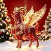 Shining Goat Hanging Ornament Set Acrylic Animal Hanging Decoration Keychain  Holiday Party Decor