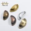 Spot 82MM antique drawer shell handle iron sheet retro semicircular medicine cabinet home decoration old-fashioned furniture brushed nickel
