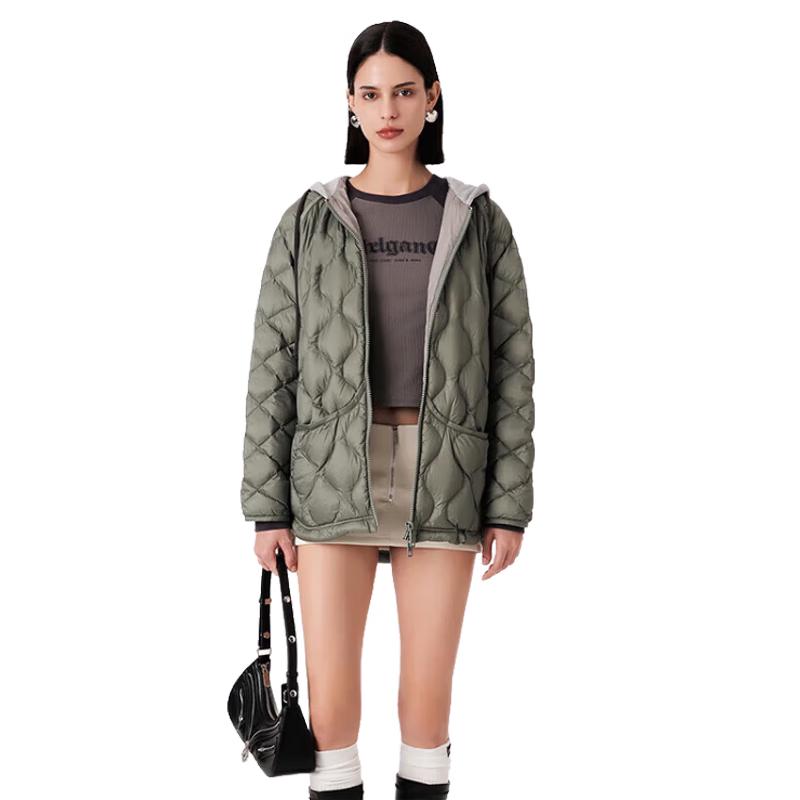 Jinyujie Women's Lightweight Hooded Down Jacket