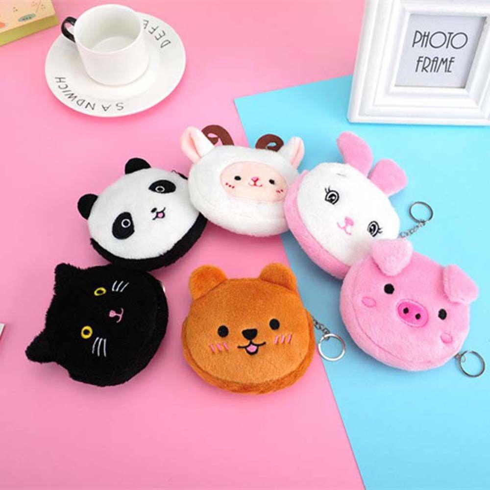 Student Cute Gift Key bag Pig Bear Plush Coin purse Earphone Bag Mini Wallet Coin bag