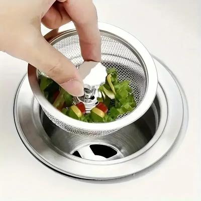 2pcs  Kitchen Sink Strainer Replacement Drain Basket Stainless Steel Mesh Filter Waste Hole Strainer Kitchen Gadgets
