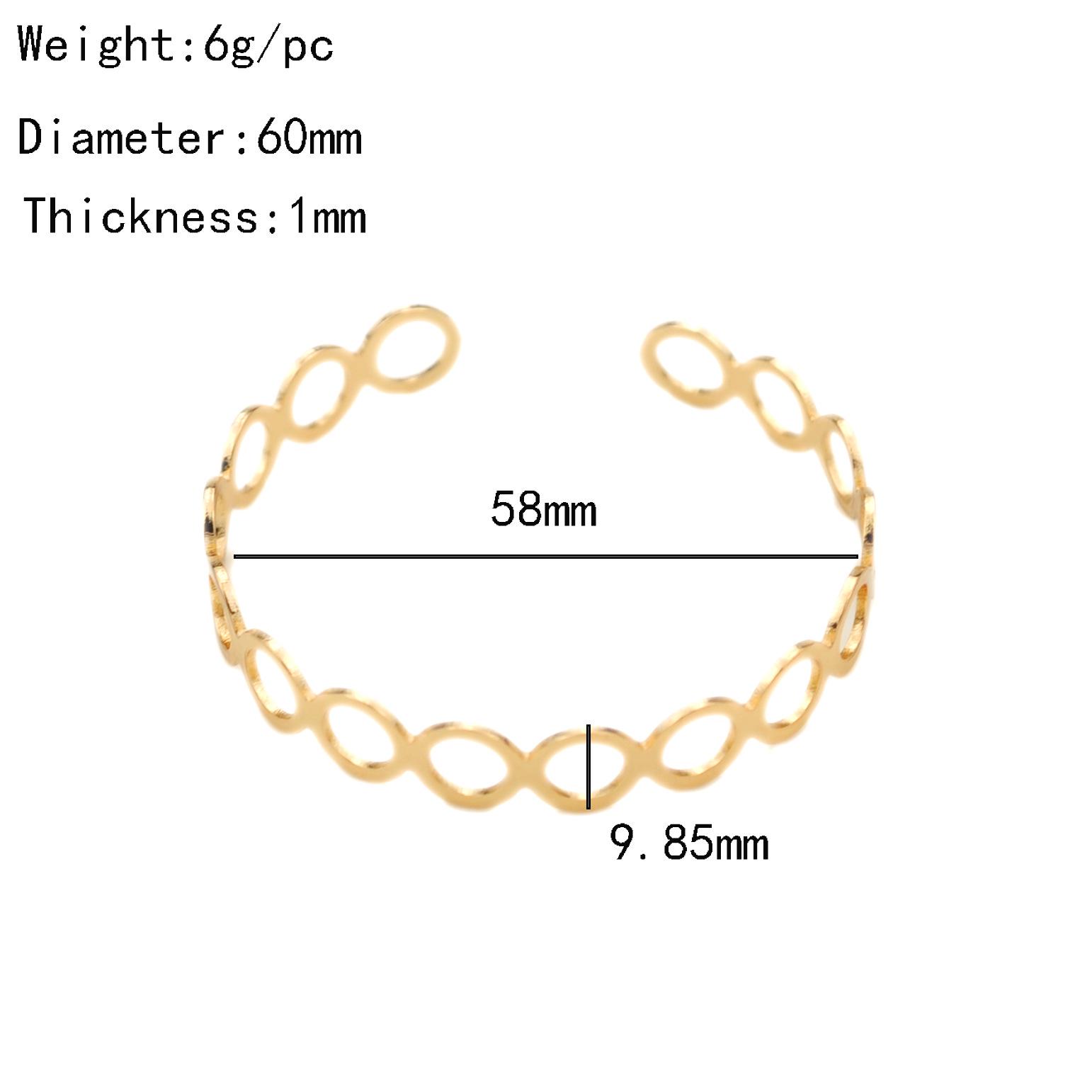 Elegant Hollow Circle Brass Bracelet - Versatile European & American Style for Women