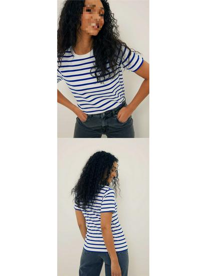 2026 Spring/Summer European & American Trend: Versatile Striped Round Neck Casual Short Sleeve T-Shirt