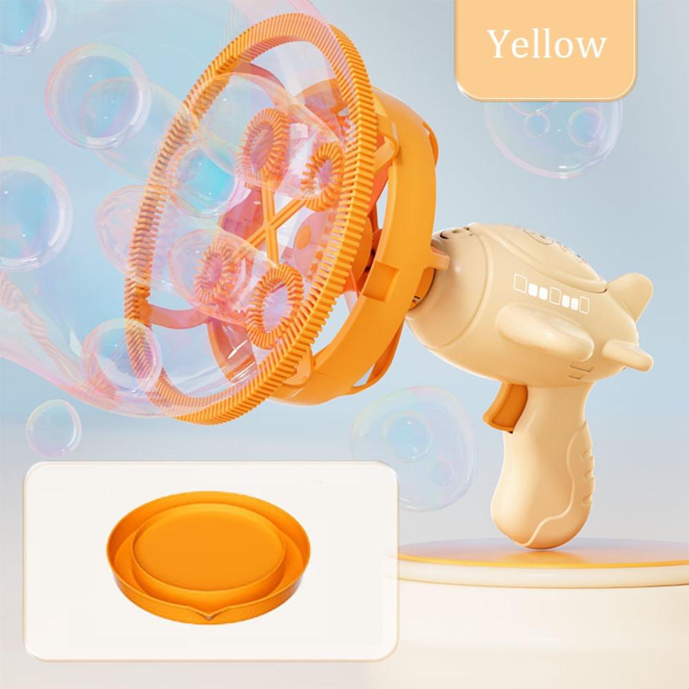 

Semi-Automatic Fan Airplane Bubble Machine Plastic Soap Blower Toys Fun Fun Bubbles Kids жёлтый