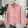 Womens Lightweight Hooded Windbreaker Jacket Fall 2026 Loose Fit Sweet Chic Outerwear Petite