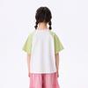 Xiaoyinman Girls' Cartoon Print Color Block Short Sleeve T-Shirt