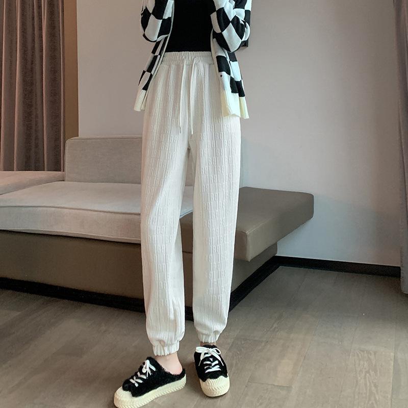 Corduroy autumn and winter sports high waist retro dad Harlan pants age-reducing casual loose versatile sweatpants leggings women