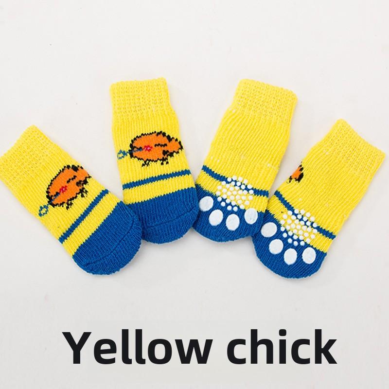 Pet Socks, High-quality Non-slip Bottom, Puppy Dog Socks, Dog Foot Covers, Teddy Poodle Cotton Socks, 4 Packs