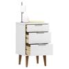 VidaXL Bedside Table MOLDE White 40x35x65 Cm Solid Pine Wood 350499