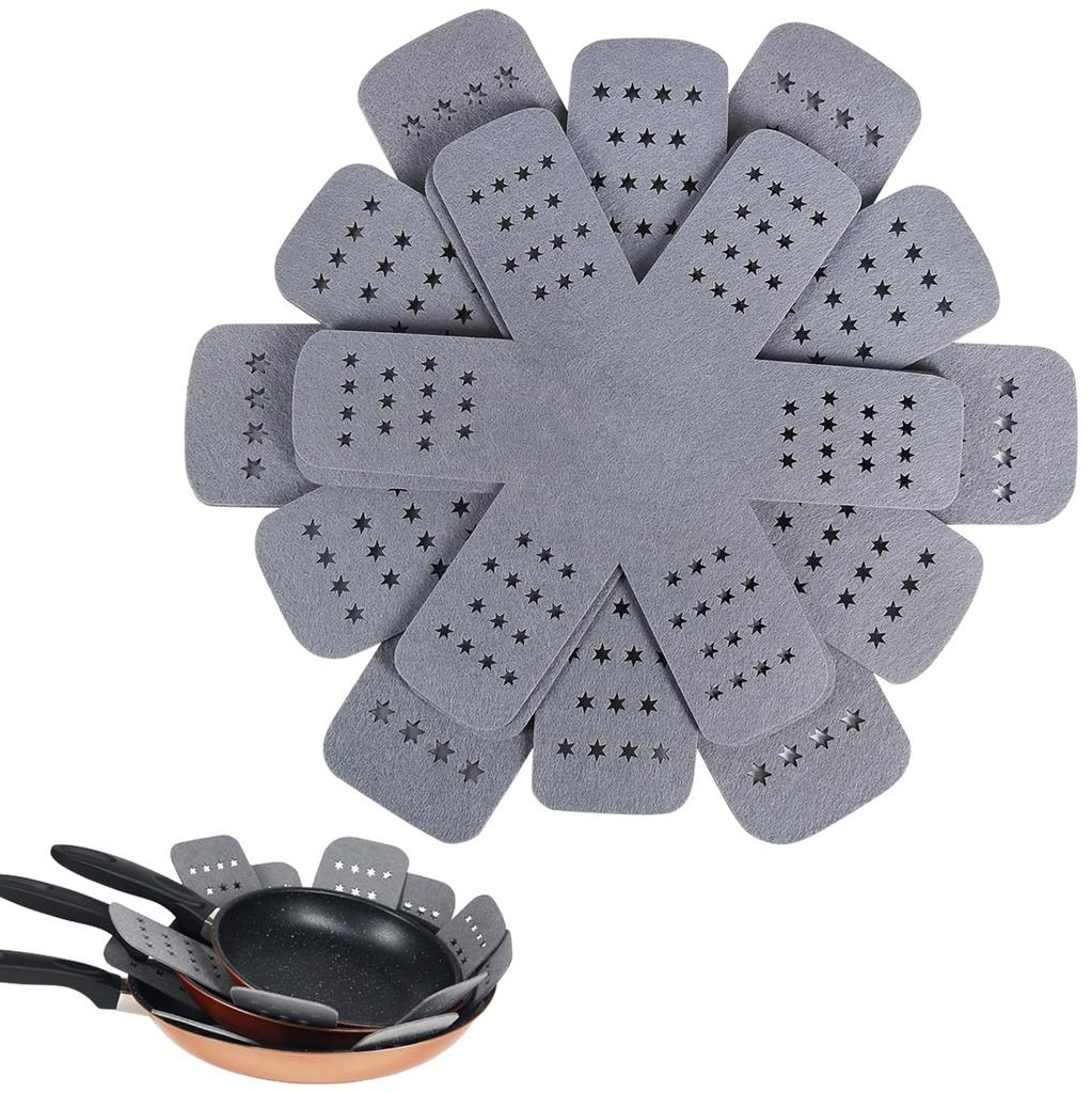 6/12 Pcs Pot and Pan Protectors, Pan Protectors for Stacking, Pots and Pans Dividers, Avoid Scratching Cookware Protectors for Kitchen Organization