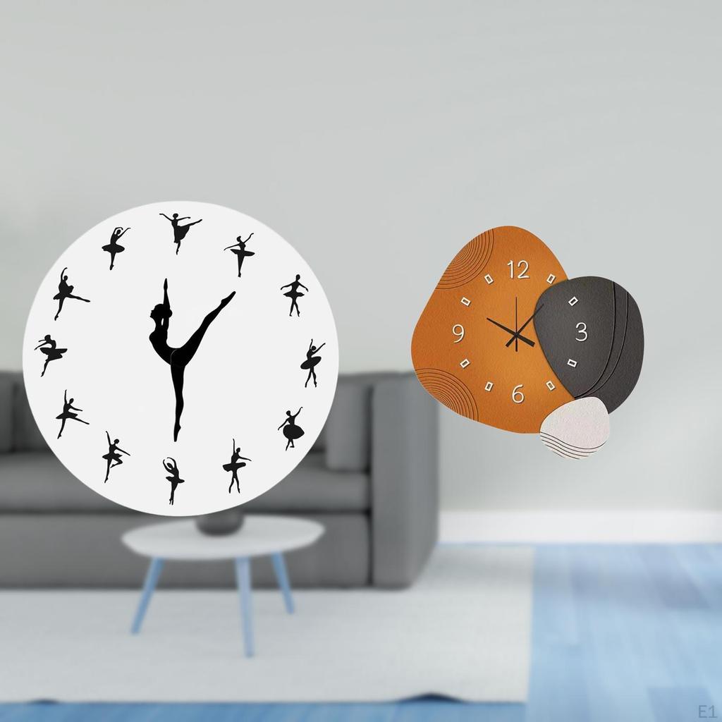 Ballerina Ballet Dancing Girl Modern Decorative Wall Clock Silent Mute Art Ornament Gift Wood Watch