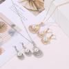 Elegant Pearl Teardrop Necklace & Stud Earrings Set for Bridal