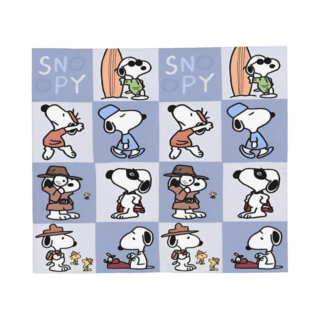 snoopys Throw Blanket for Couch cartoon dog Soft Fuzzy Plush Blanket 50x60 Inches Multiple Sizes Bedspreads for All Seasons