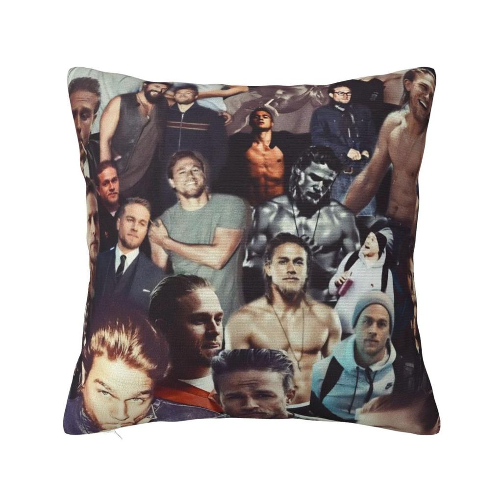 Charlie Hunnam Actor Photo Pillow Cover Funny Pillow Case Square Printed Cushion Cover Pillowcases For Sofa Home Decoration