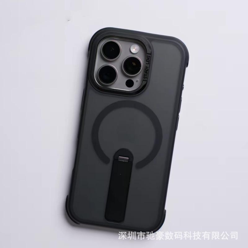 Applicable To iPhone17promax Standing Rotating Bracket Mobile Phone Case Apple 16 Matte 15 Anti-drop PC Magnetic Suction Cover