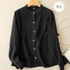 Loose cotton and linen long-sleeved shirt women's spring and summer new simple style temperament shirt jacket cardigan