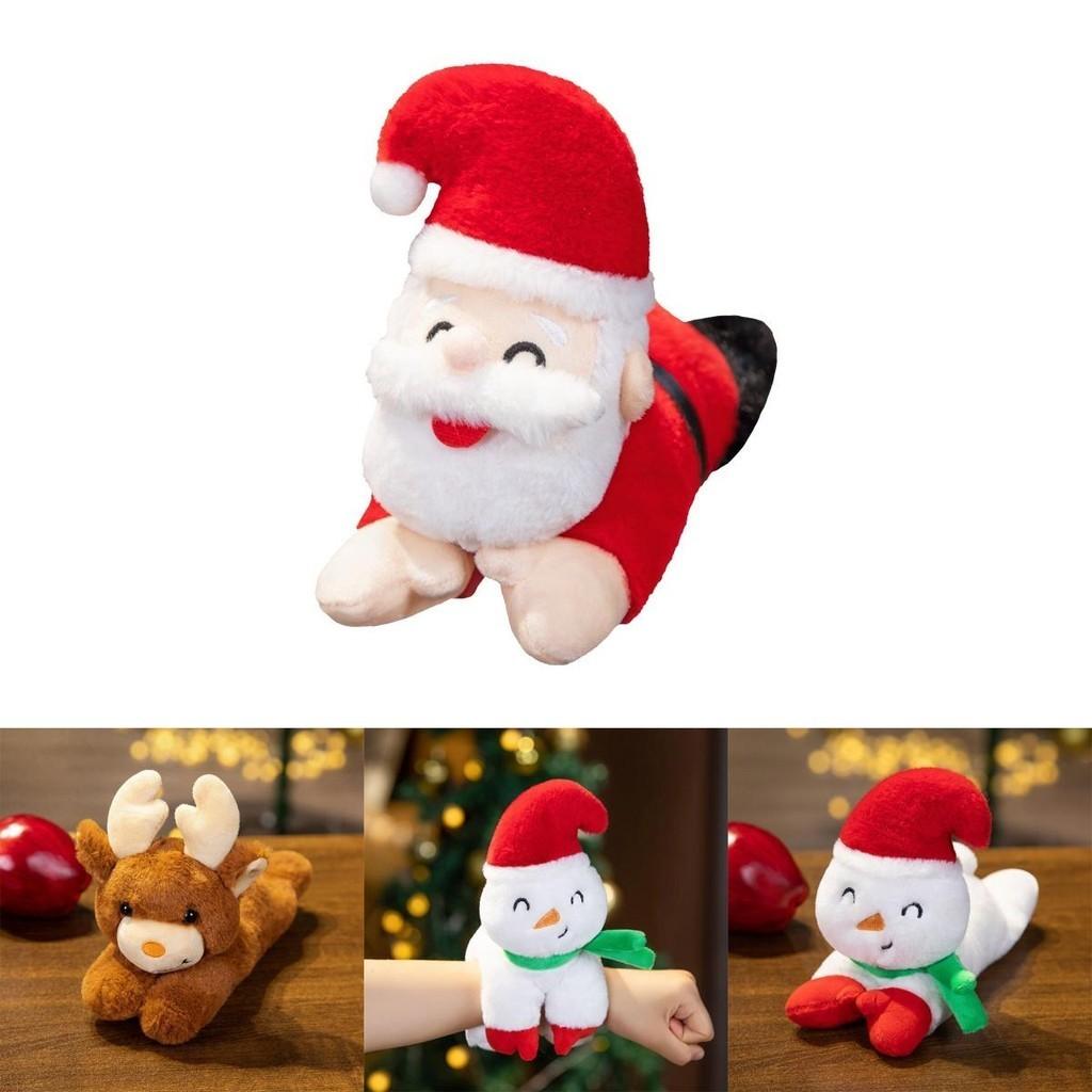 Adorable Santa Claus Plush Toy With Wrist Paddle Bracelet Soft And Short Plush Material