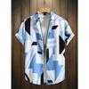 Men's summer designer shirt 3D irregular geometric print Hawaiian shirt short sleeved floral fashion retro