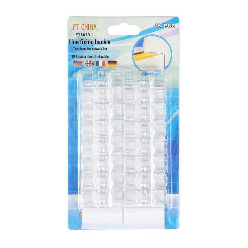 Samoprzylepny klips do organizera kabli - rozwiązanie do przechowywania i zarządzania kablami, konstrukcja bez dziurkowania