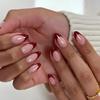 Wine Red Almond French Manicure Detachable Wearable Fake Nails