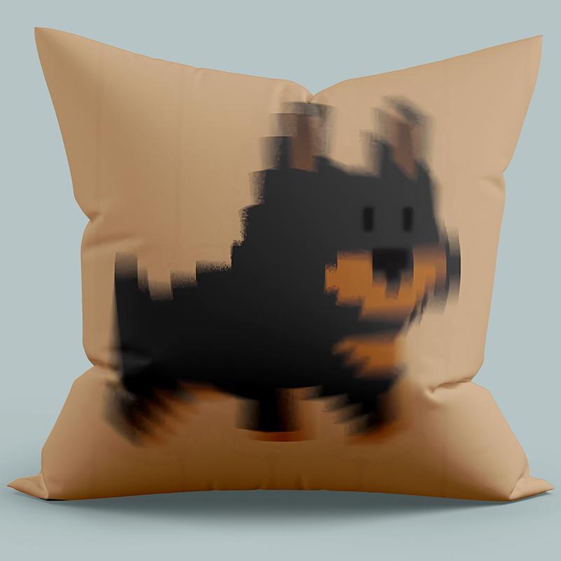 Pixelated Animal Pillowcase Solid Color Background Cartoon Pillowcase Living Room Sofa Cushion Cover Bedroom Home Decoration