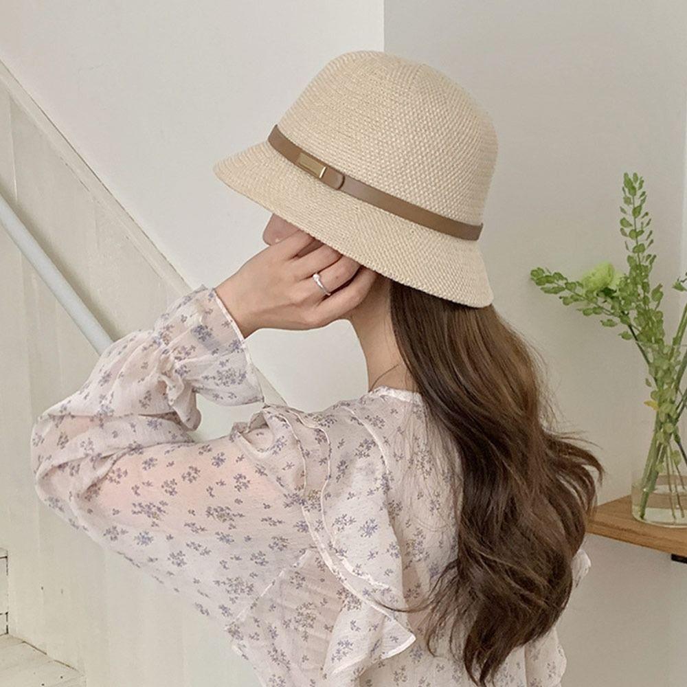 Wide Brim Sun Cap UV Protection Beach Cap Summer Straw Hat  Women