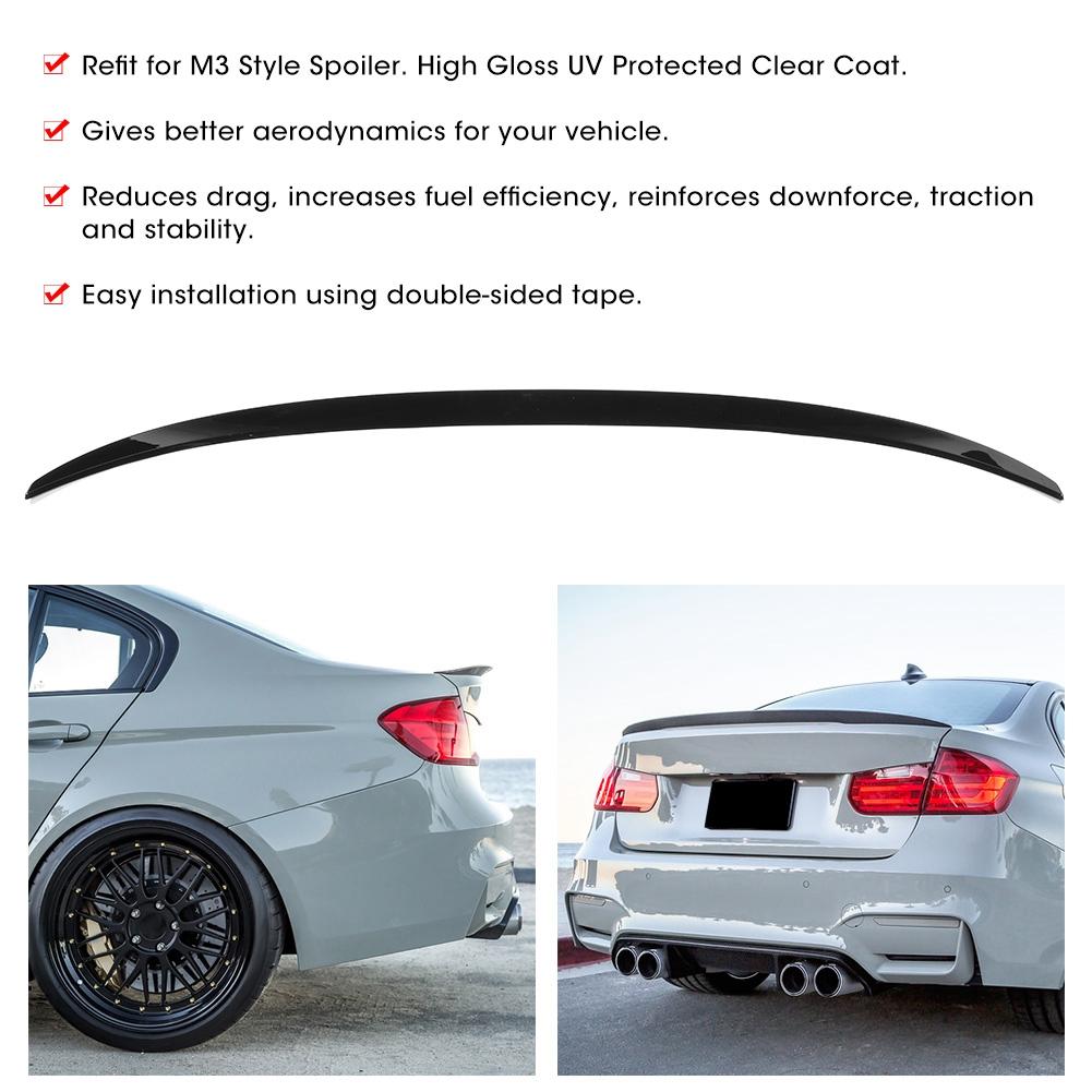 Rear Boot Lip Glossy Black Trunk Spoiler Fits for 3 Series F30 M3 F80 2013  2019 Refit for M3 Style