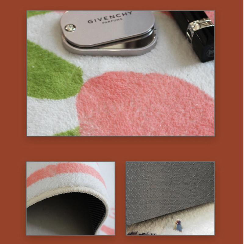 Christmas Circular Carpet Encrypted Imitation Cashmere Flat Plush Floor Mat Circular Holiday Decoration Carpet Living Room Carpet