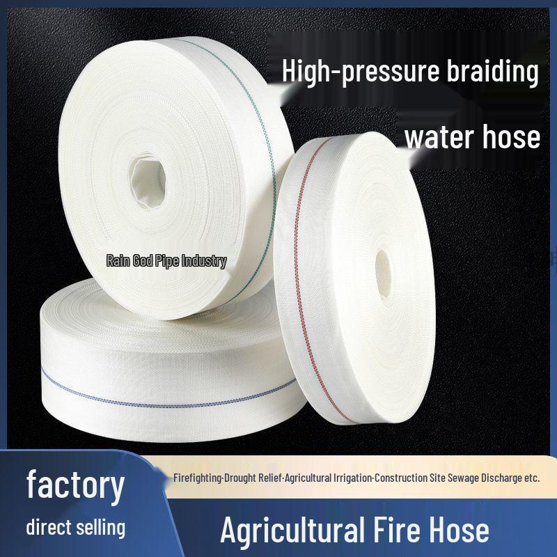 Heavy-Duty Woven Canvas Water Hose: Explosion-Proof, Wear-Resistant, High-Pressure for Irrigation & Fire-Fighting (2-4 inches)