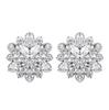 Double Layer Crystal Flower Stud Earrings - European & American Fashion Jewelry