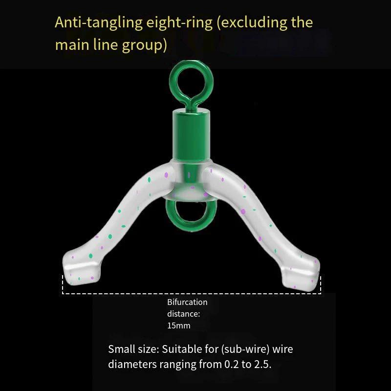 

10Pcs Anti-tangle Flat Fishing Line Bifurcation Space Bean 8/Y Type Contactor Device Fishing Accessory Tying Tool Double Hook