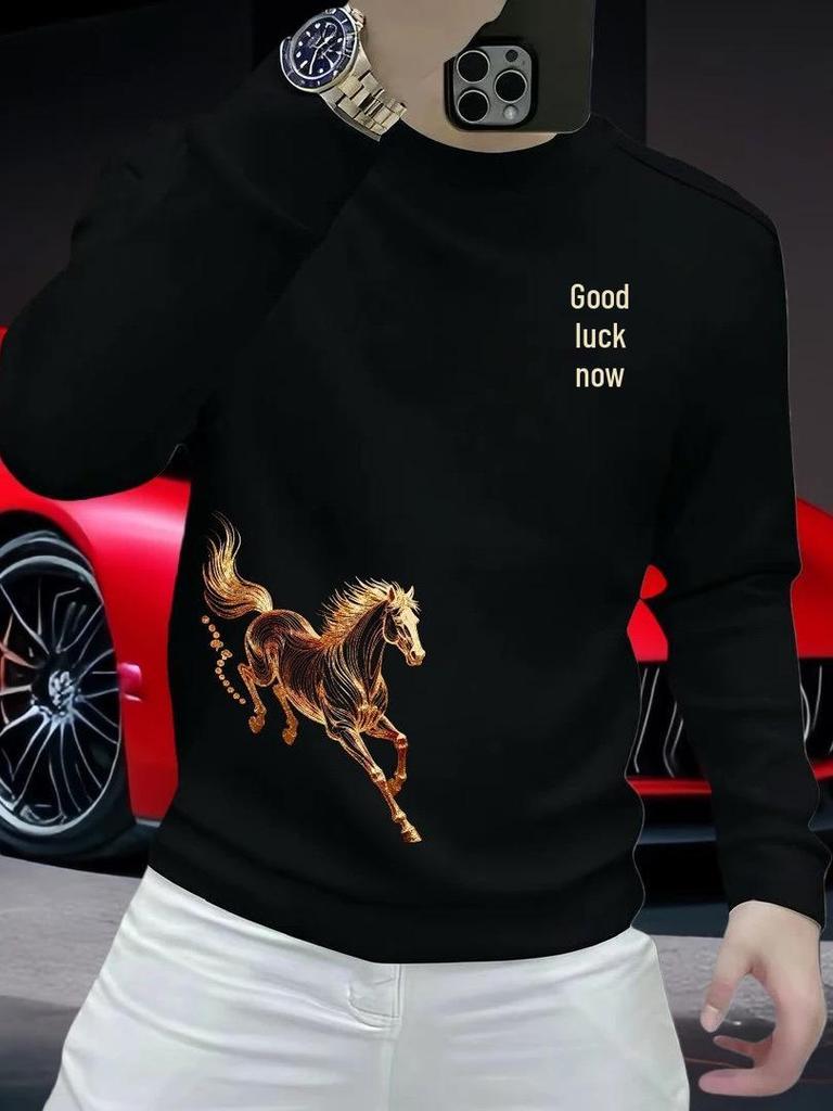 2026 Year of the Horse Red Hoodie, Unisex Zodiac New Year Wear, Good Luck Slim-Fit T-shirt
