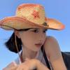 Summer Western Cowboy Hat Women's Sunscreen Hat Sweet Cool Wind Straw Hat Big Eaves Beach Seaside Spice Girl Sun Hat