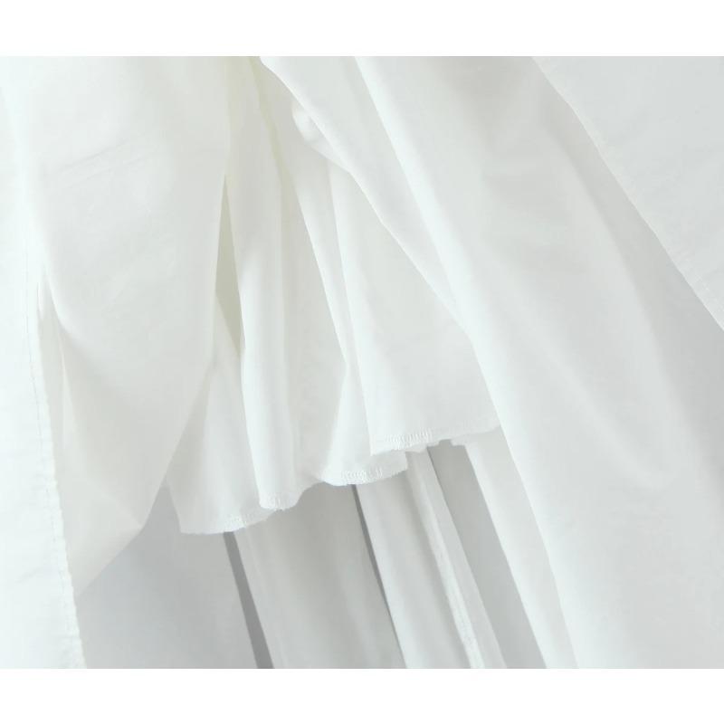 Wood Ruched Chest Bow U Collar Puff Sleeve Dress Elastic High Waist Pleated Swing Midi Long Dresses Holiday Vestidos